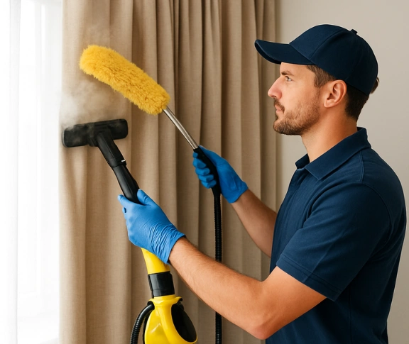 Trusted curtain steam cleaning technician Matty Curtain Cleaning melton-vic QLD